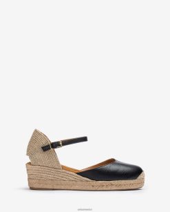 Unisa alpargata con empeine confeccionada en piel mujer TX8DN4795 negro