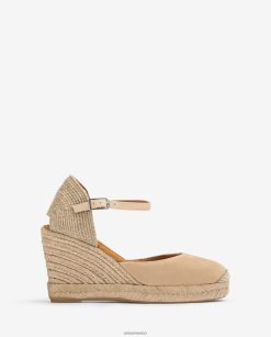 Unisa alpargata de ante con tacón de rafia mujer TX8DN4485 beige