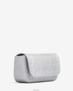 Unisa bolso de fiesta de tela brillante mujer TX8DN41211 plata