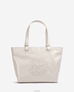 Unisa bolso de mano con un monograma cosido mujer TX8DN41148 blanco