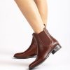 Unisa bota chelsea con cremallera mujer TX8DN4882 marrón