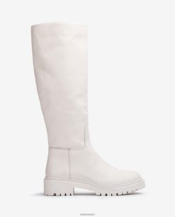 Unisa bota de cuero con suela track mujer TX8DN41049 blanco