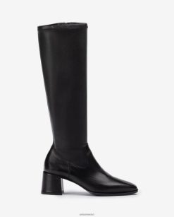 Unisa bota de tacón ancho con una línea superior de tejido elástico mujer TX8DN41040 moda