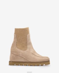 Unisa botín con cuarto de canalé mujer TX8DN4977 beige