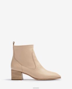 Unisa botín de piel con tacón mujer TX8DN4847 beige