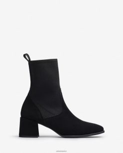 Unisa botín de punta cuadrada con tejido elástico mujer TX8DN4964 negro