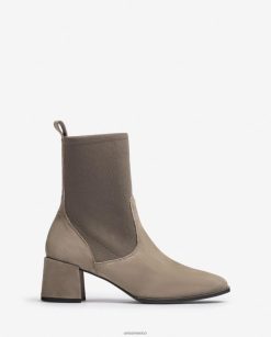 Unisa botín de punta cuadrada con tejido elástico mujer TX8DN4965 marrón