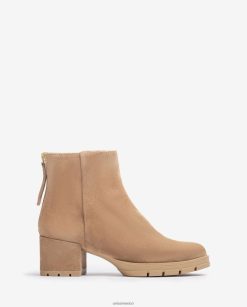 Unisa botines de piel con cremallera mujer TX8DN4921 beige