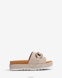 Unisa sandalia con ribete de cadena mujer TX8DN4811 beige