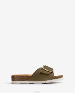 Unisa sandalia de ante con hebilla mujer TX8DN4326 verde