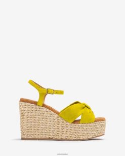 Unisa sandalia de cuña alta con ribete de nudo mujer TX8DN4459 verde