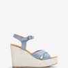 Unisa sandalia de cuña alta mujer TX8DN4191 azul
