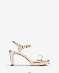 Unisa sandalia de piel con efecto metalizado mujer TX8DN4278 moda