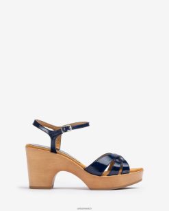 Unisa sandalias de charol mujer TX8DN4374 azul