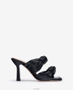 Unisa sandalias de cuero con nudos mujer TX8DN4301 negro