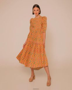 Unisa vestido con falda asimétrica mujer TX8DN41253 amarillo