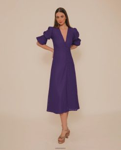 Unisa vestido midi de encaje matizado mujer TX8DN41257 lila