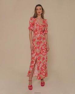 Unisa vestido midi fluido mujer TX8DN41247 amapola